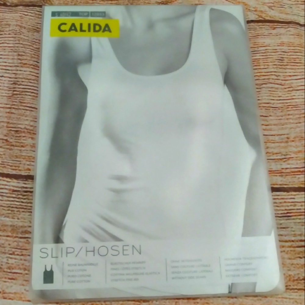 Calida tank undershirt white sz S NWT - Picture 2 of 4
